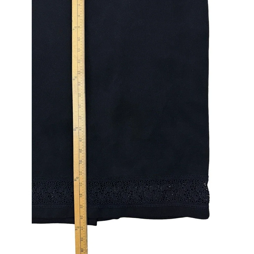 Lane Bryant Women size 20 Black Pencil‎ cut Suede Skirts Lace Crochet Hem Trim